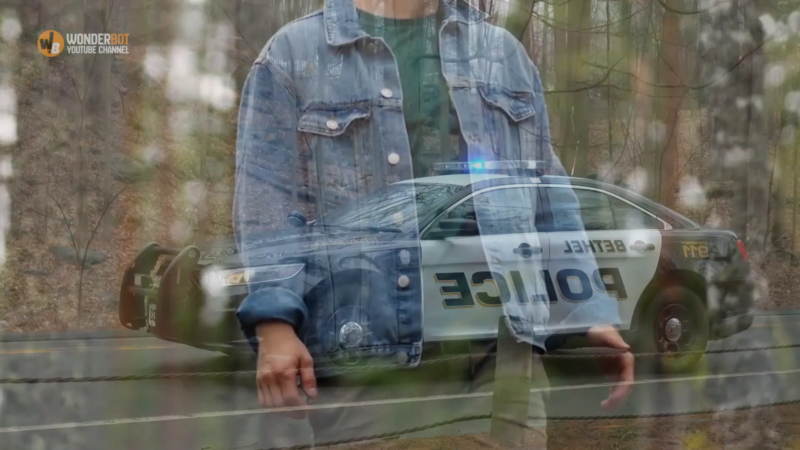 Dalton leading the police officer to the boulder